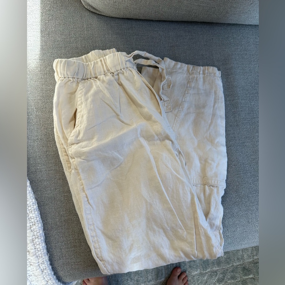 Everlane Natural Linen Pants small (4)